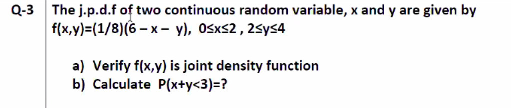 (1-3 The j.p.d.f of two continuous random