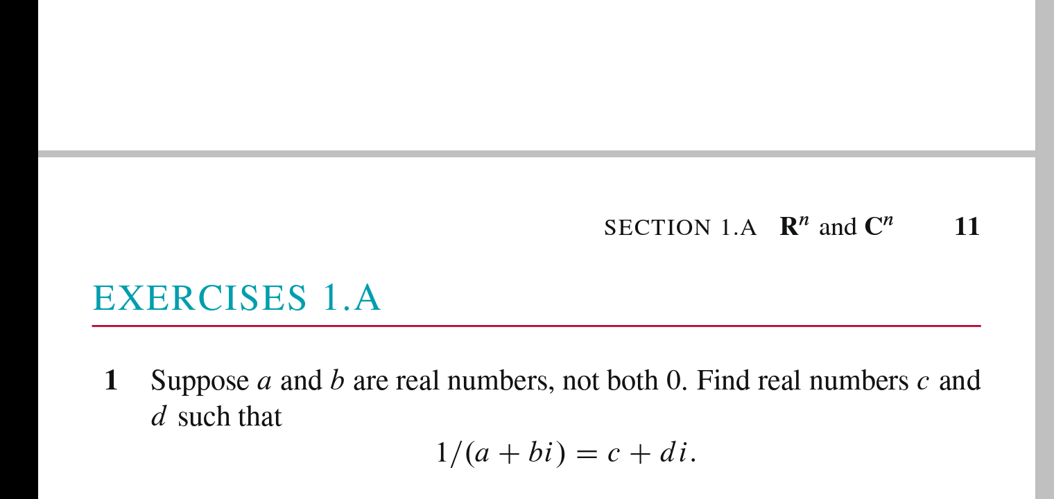 SECTION LA R" and C\" 11 EXERCISES 1.A 1 Suppose