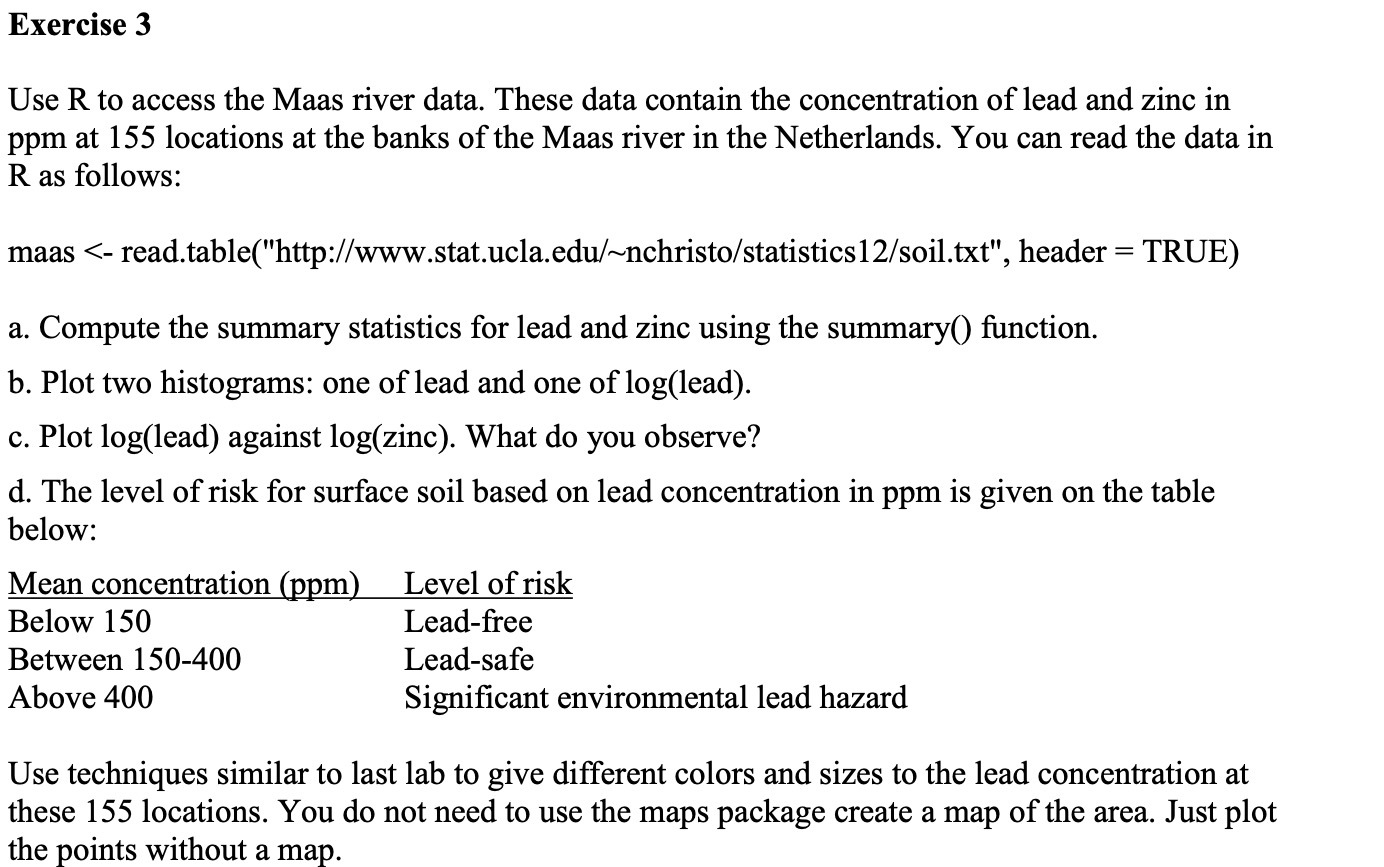 Exercise 3 Use R to access the Maas river data.