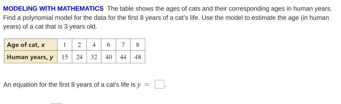 MODELING WITH MATHEMATICS The table shows the