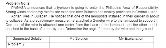 Problem No. 2: PAGASA announces that a typhoon is