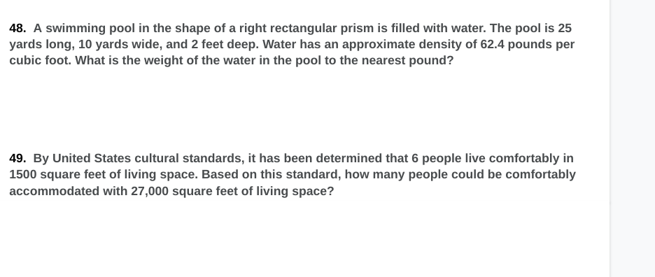 geometry 48. A swimming pool in the shape of a