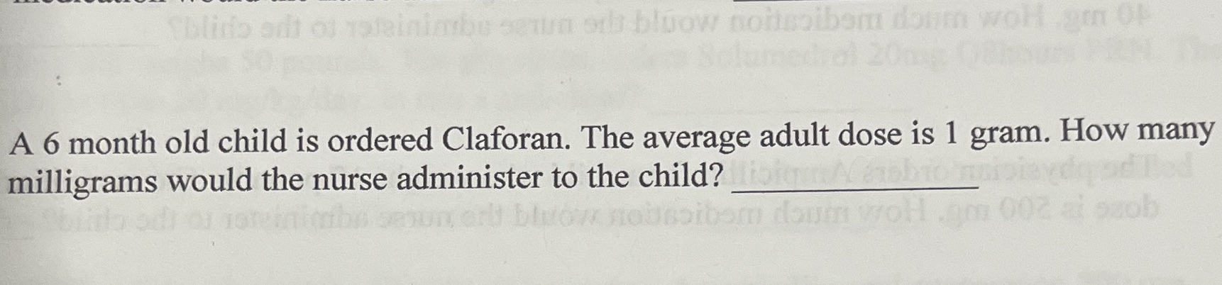 blitfo a Hm eid blow notsol A 6 month old child