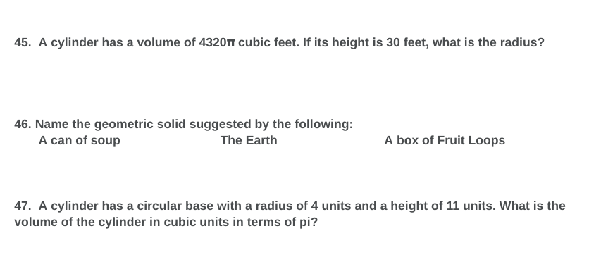 geometry 48. A swimming pool in the shape of a