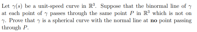 Let v(s) be a unit-speed curve in R3. Suppose