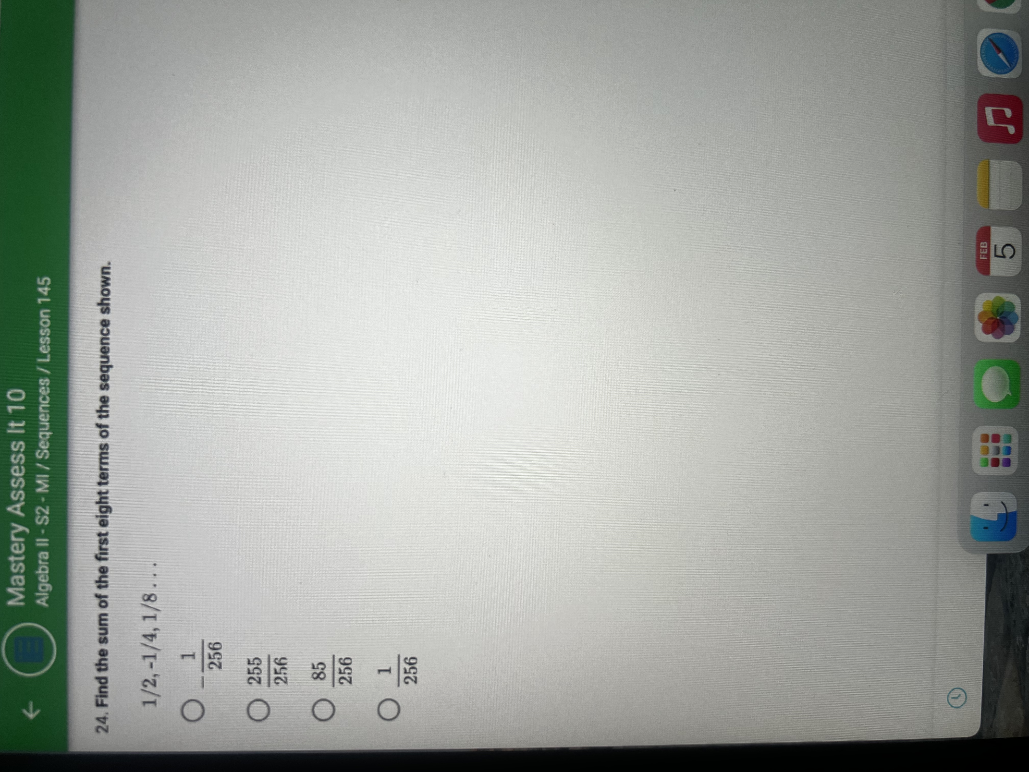 Mastery Assess It 10 Algebra II - $2 - MI /