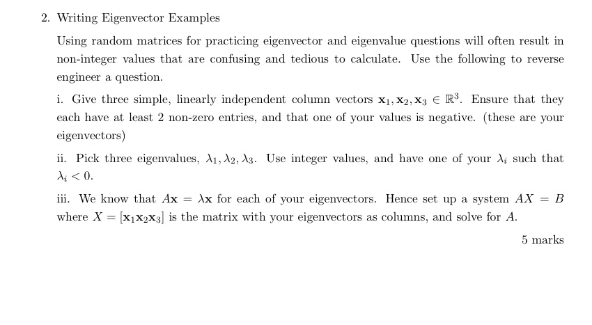 2. Writing Eigenvector Examples Using random