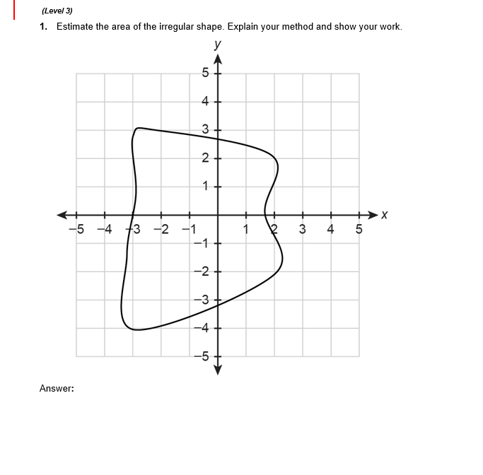 Help please. (Level 3) 1. Estimate the area of