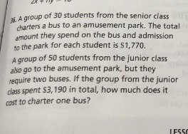 15. A group of 30 students from the senior class