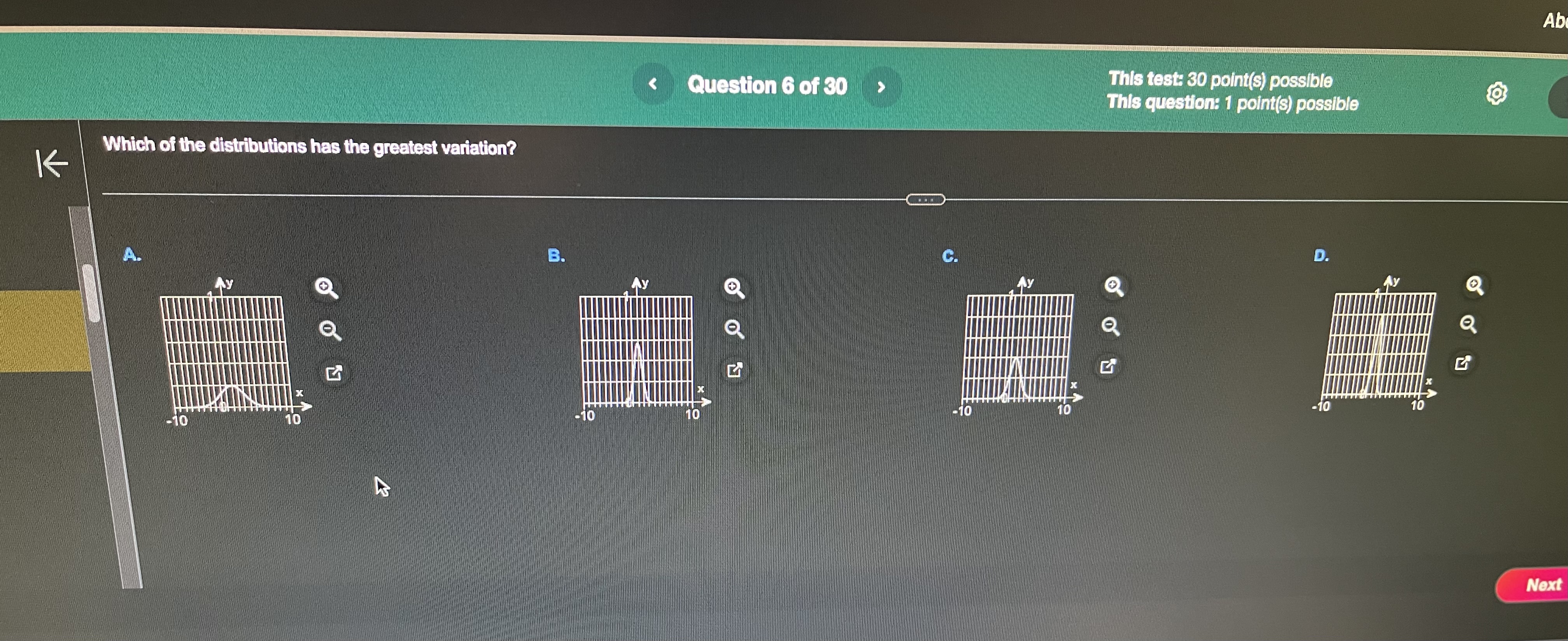 Ab Question 6 of 30 This test: 30 point(s)