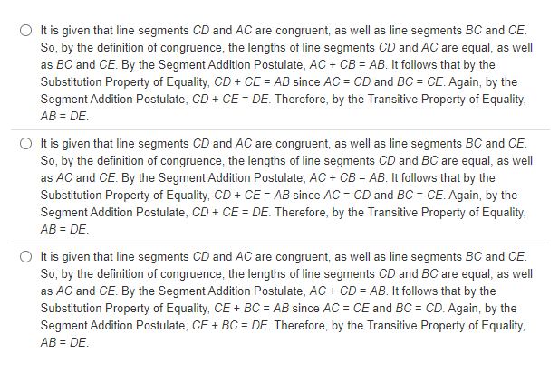1. Identify the correct paragraph proof for this
