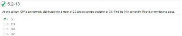 5.2-13 At one college, GPA's are normally