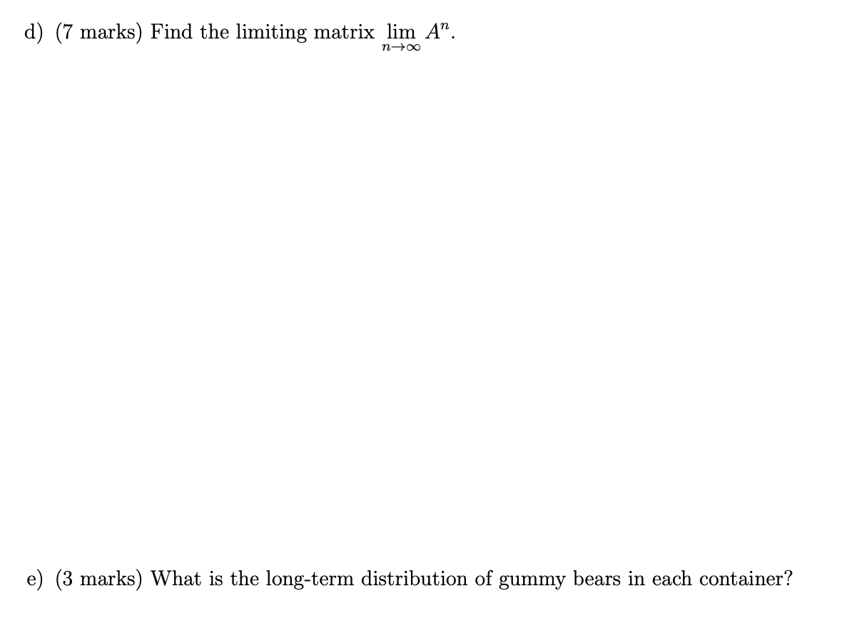 7. Container A initially contains 1kg of gummy
