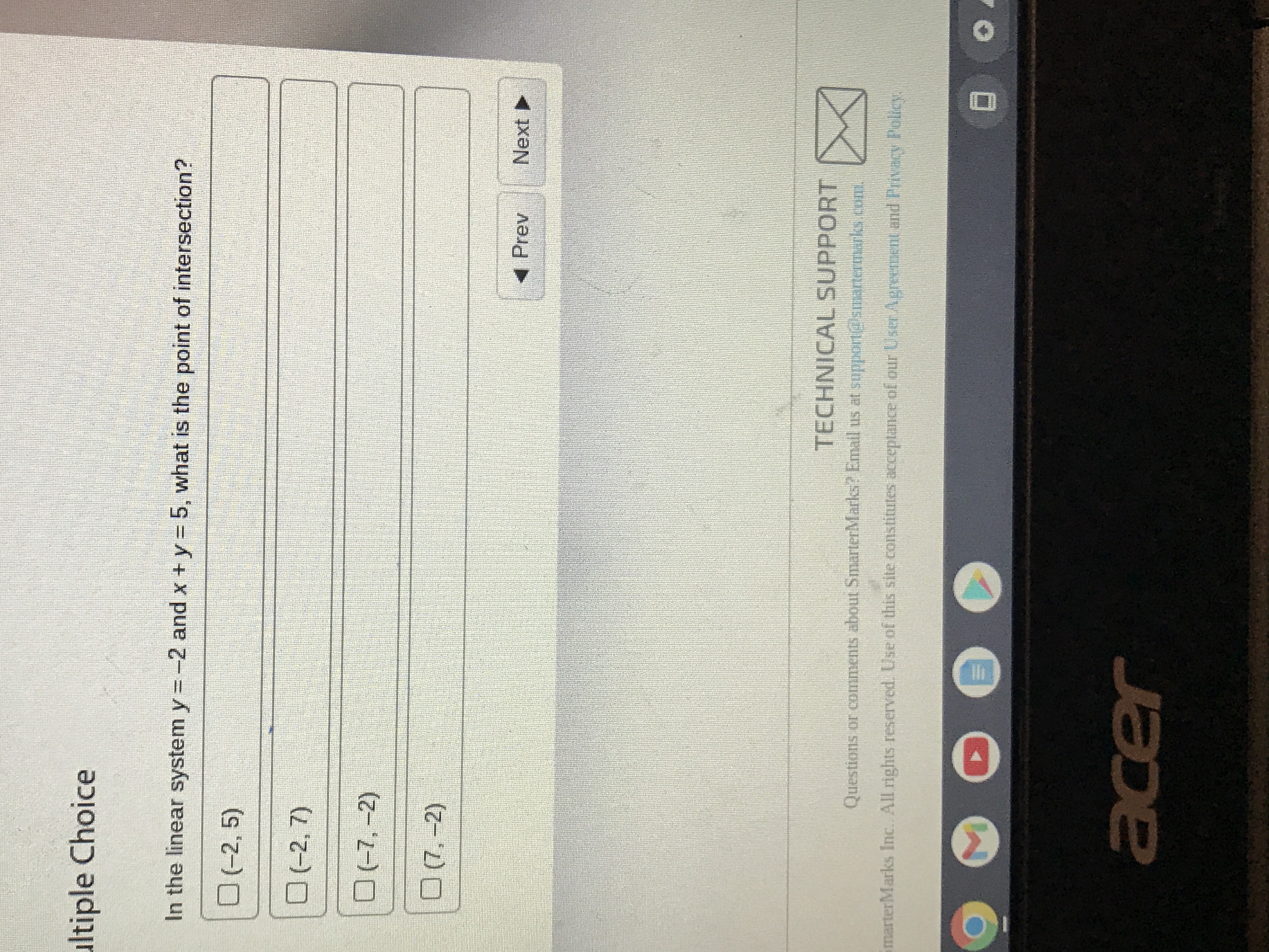 1. Which linear system is represented by this