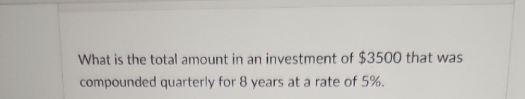 What is the total amount in an investment of