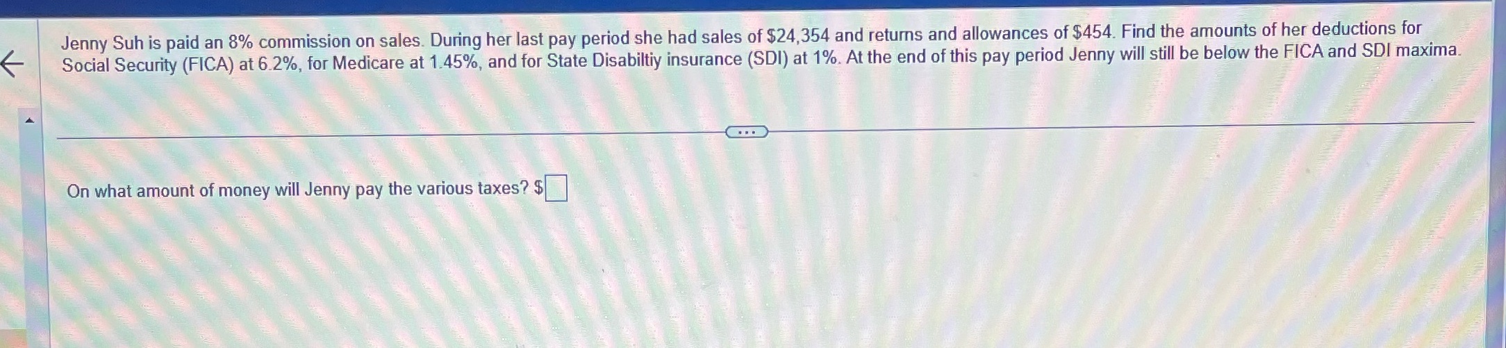 6 Jenny Suh is paid an 8% commission on gala.