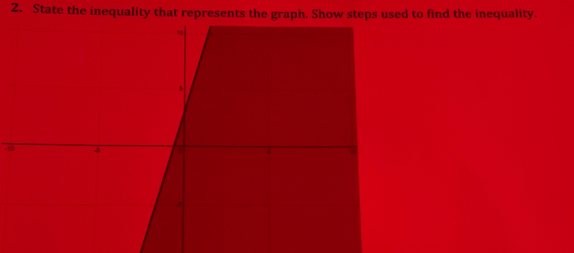 2. State the inequality that represents the