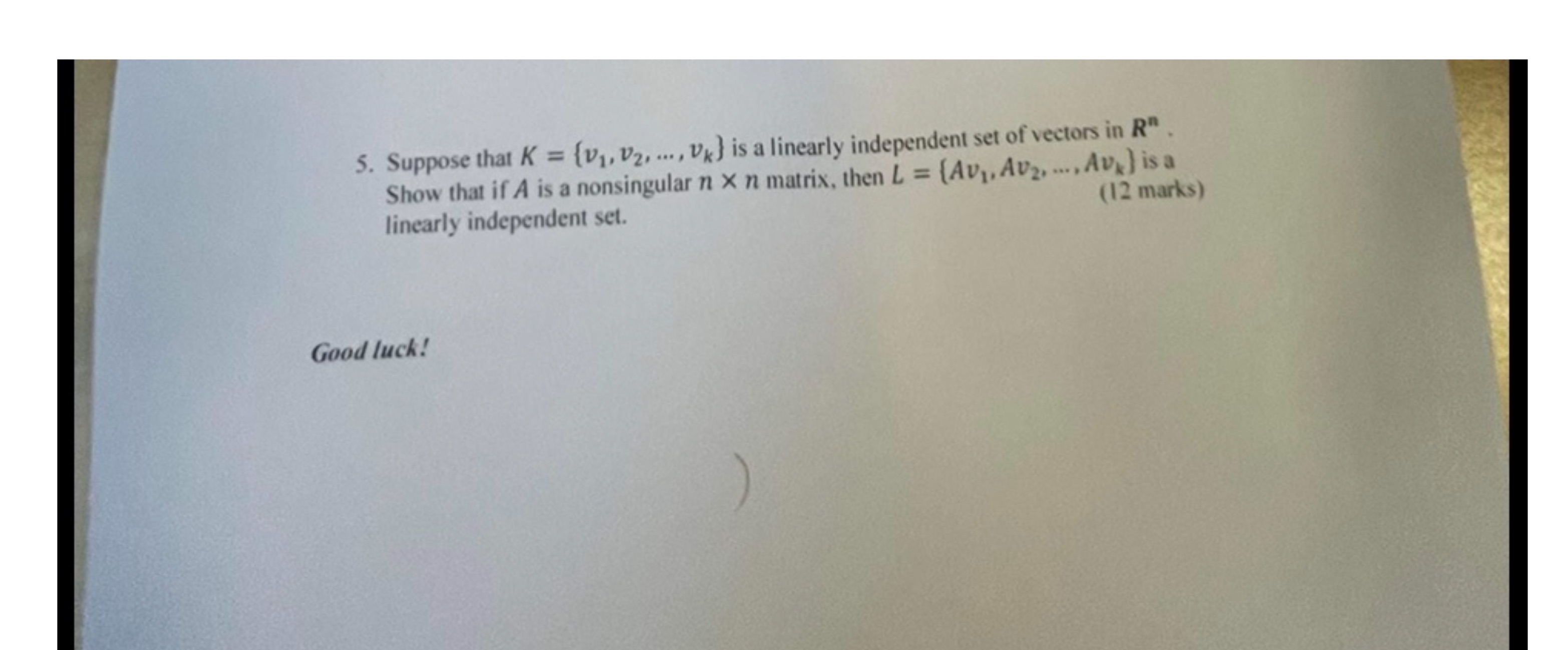 5. Suppose that K = {v1, Vz, ..., VK) is a