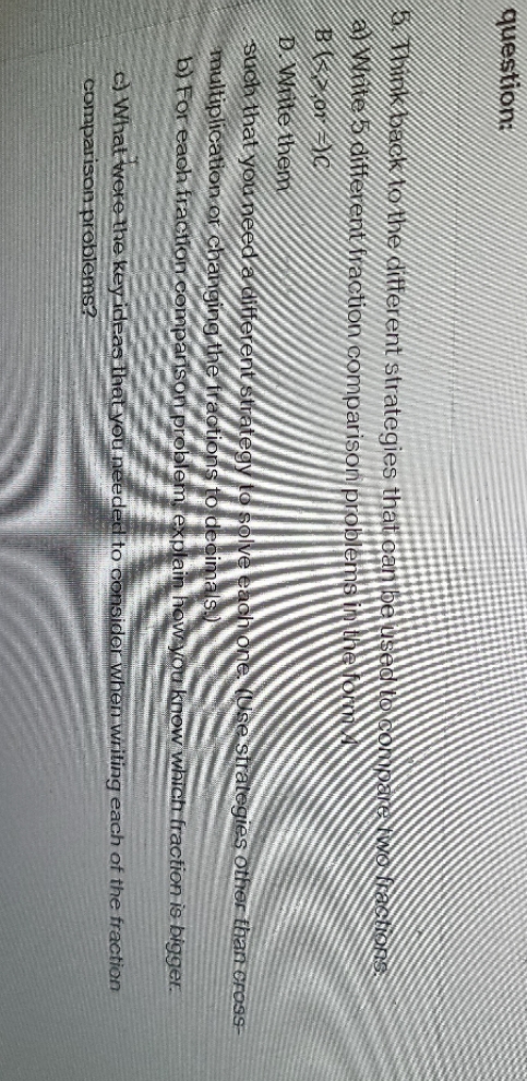 question: Think back to the different strategies