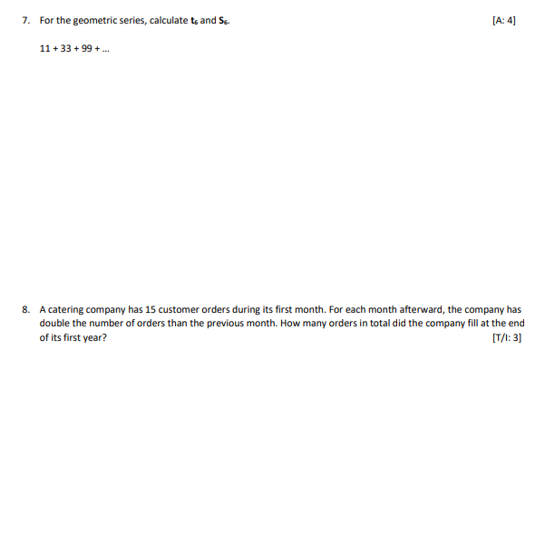 Sequences and Series 1. For the arithmetic