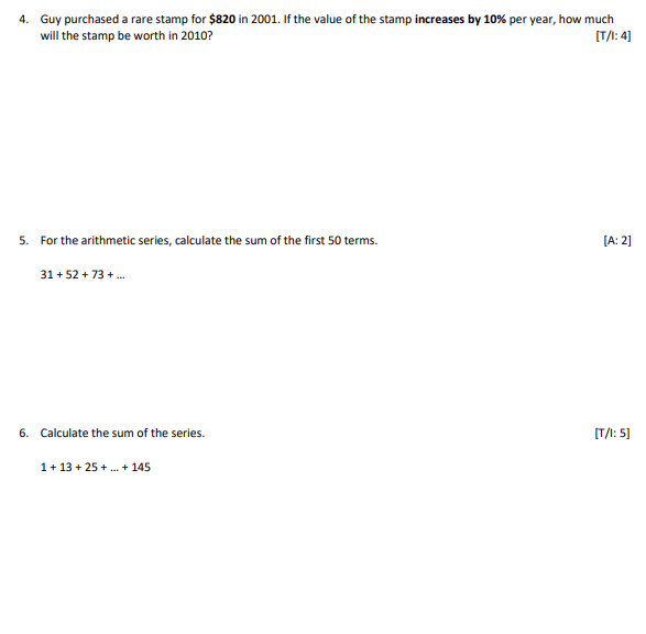 Sequences and Series 1. For the arithmetic