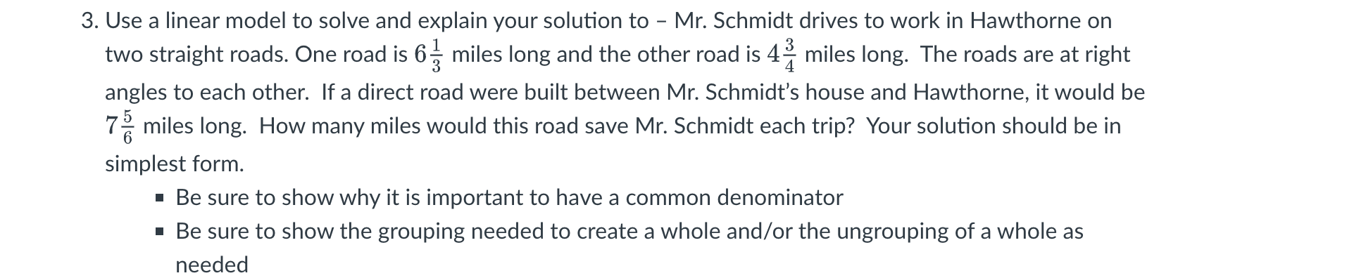 3. Use a linear model to solve and explain your