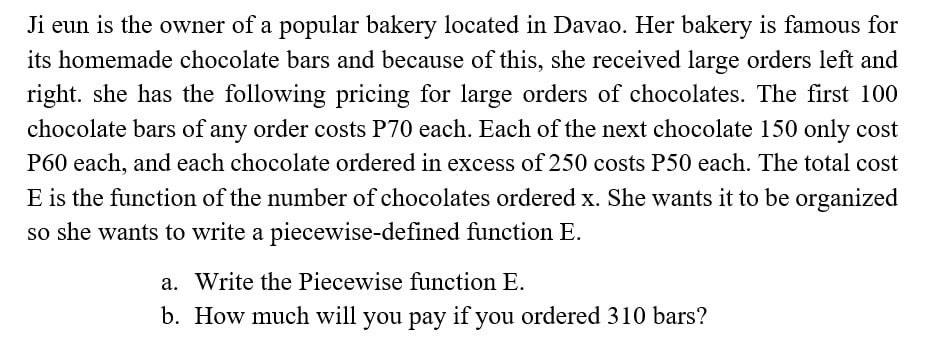 Ji eun is the owner of a popular bakery located