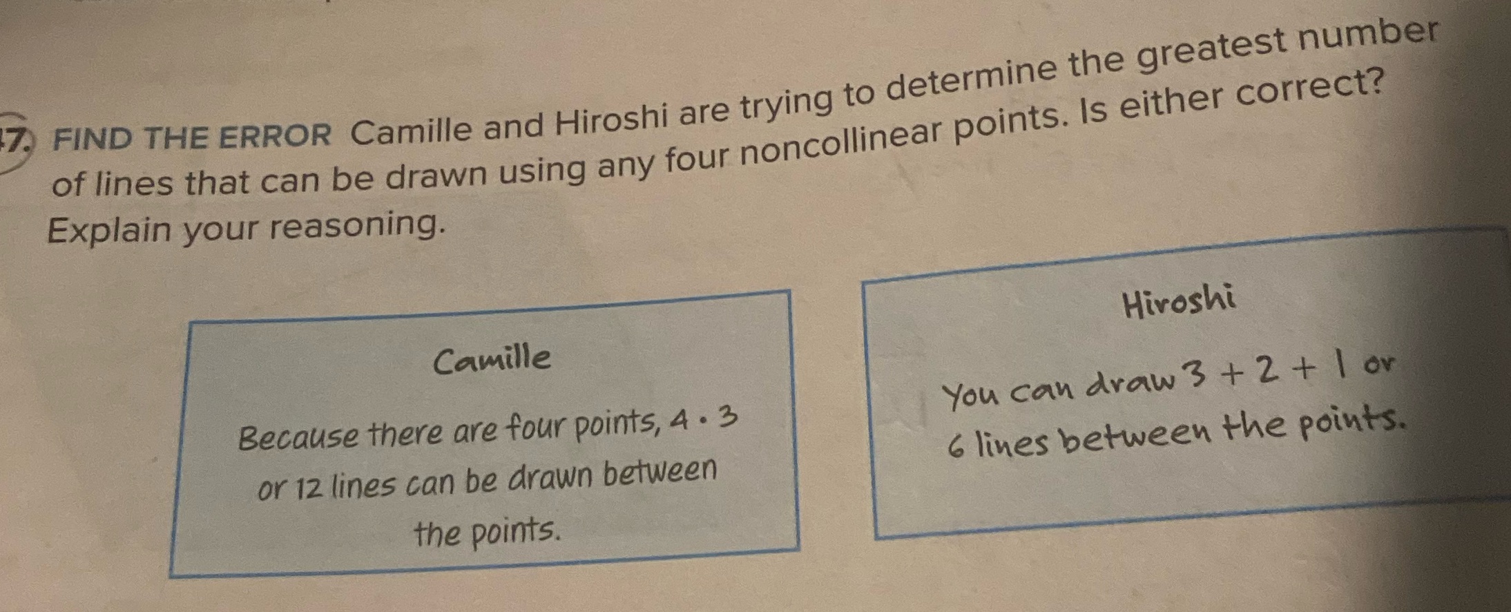 I have to find the error 7. FIND THE ERROR