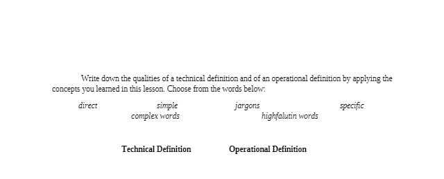 Write down the qualities of a technical