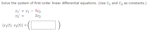 Solve the system of first-order linear