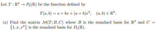 Let 7 : R' - P, (R) be the function defined