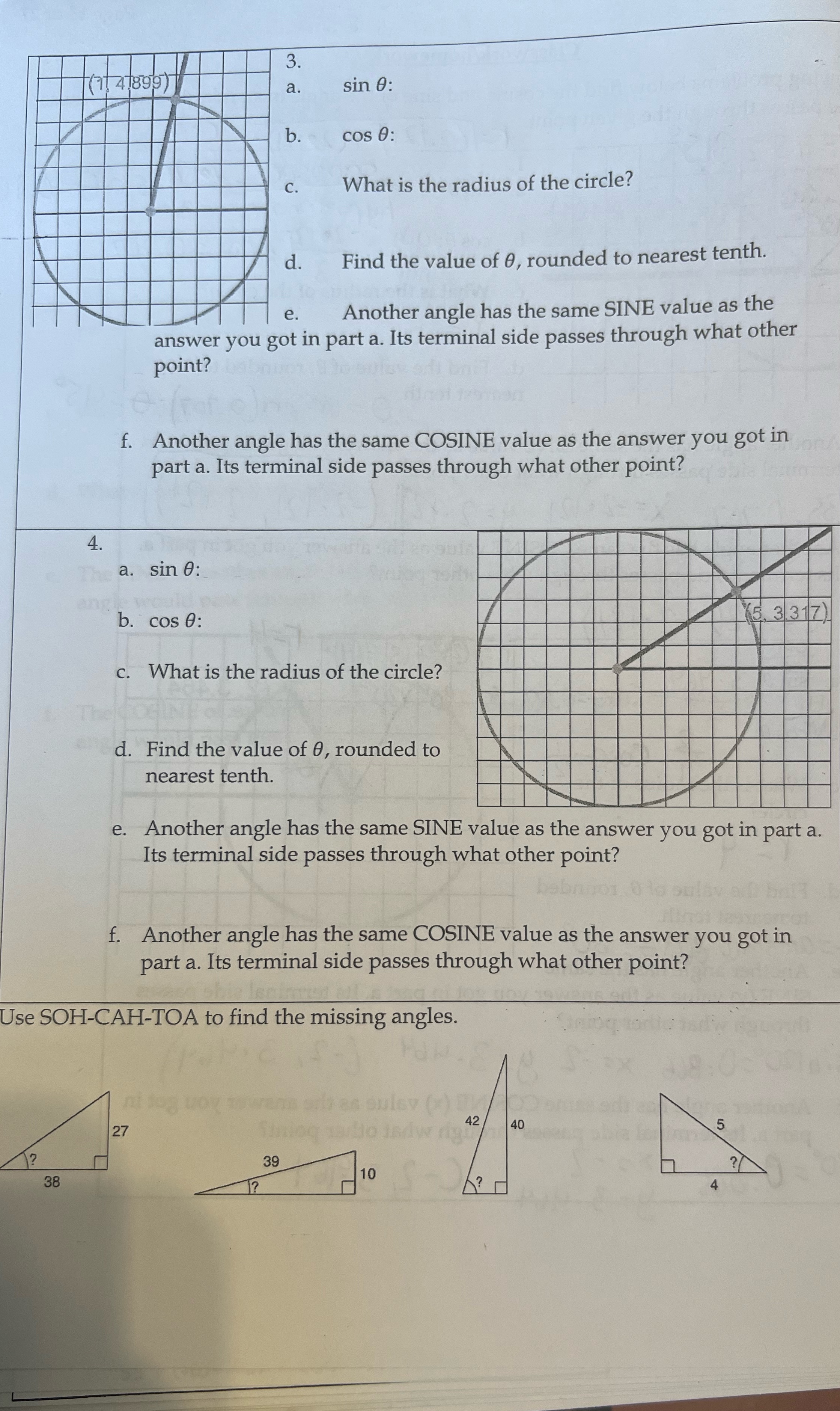 3. (74 899) a. sin 0: b. cos 8: C. What is the