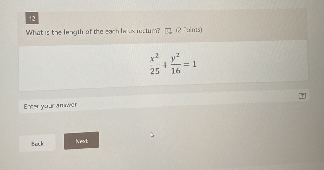 Quiz #3 [ Ellipse ] ... Ellipse with Center at C