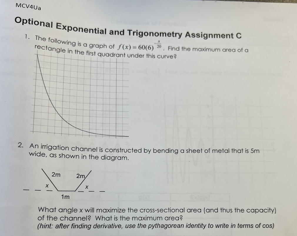 MCV4Ua Optional Exponential and Trigonometry