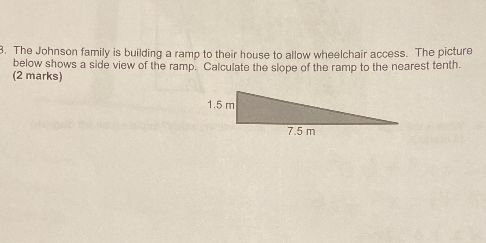 3. The Johnson family is building a ramp to their