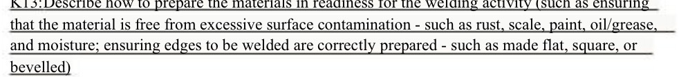 K15: Describe how to prepare the materials in