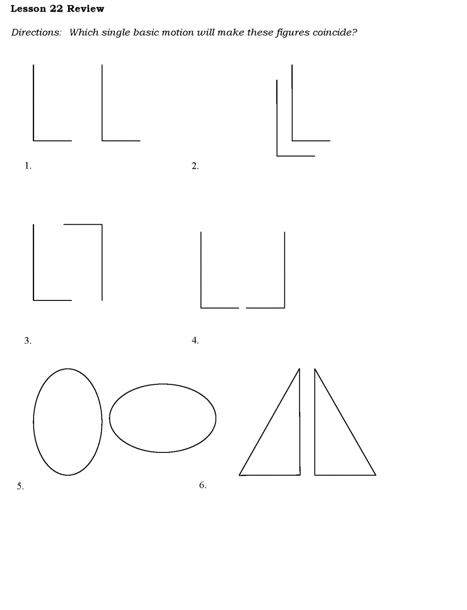Lesson 22 Review Directions: Which single basic