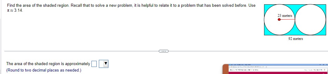 Question 44 Find the area of the shaded region.