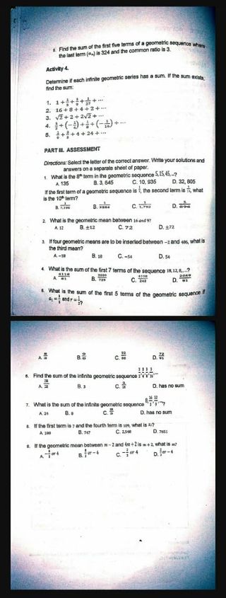 8: Find the sum of the frat five terms of a