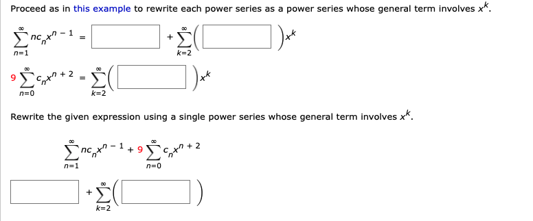 Proceed as in this example to rewrite each power