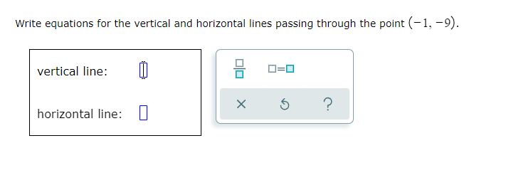Write equations for the vertical and horizontal