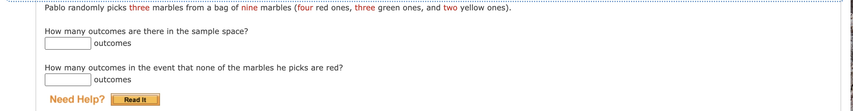 Suppose two dice (one red, one green) are rolled.