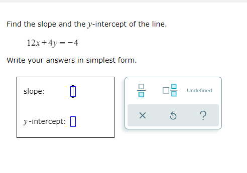 Find the slope and the y-intercept of the line.