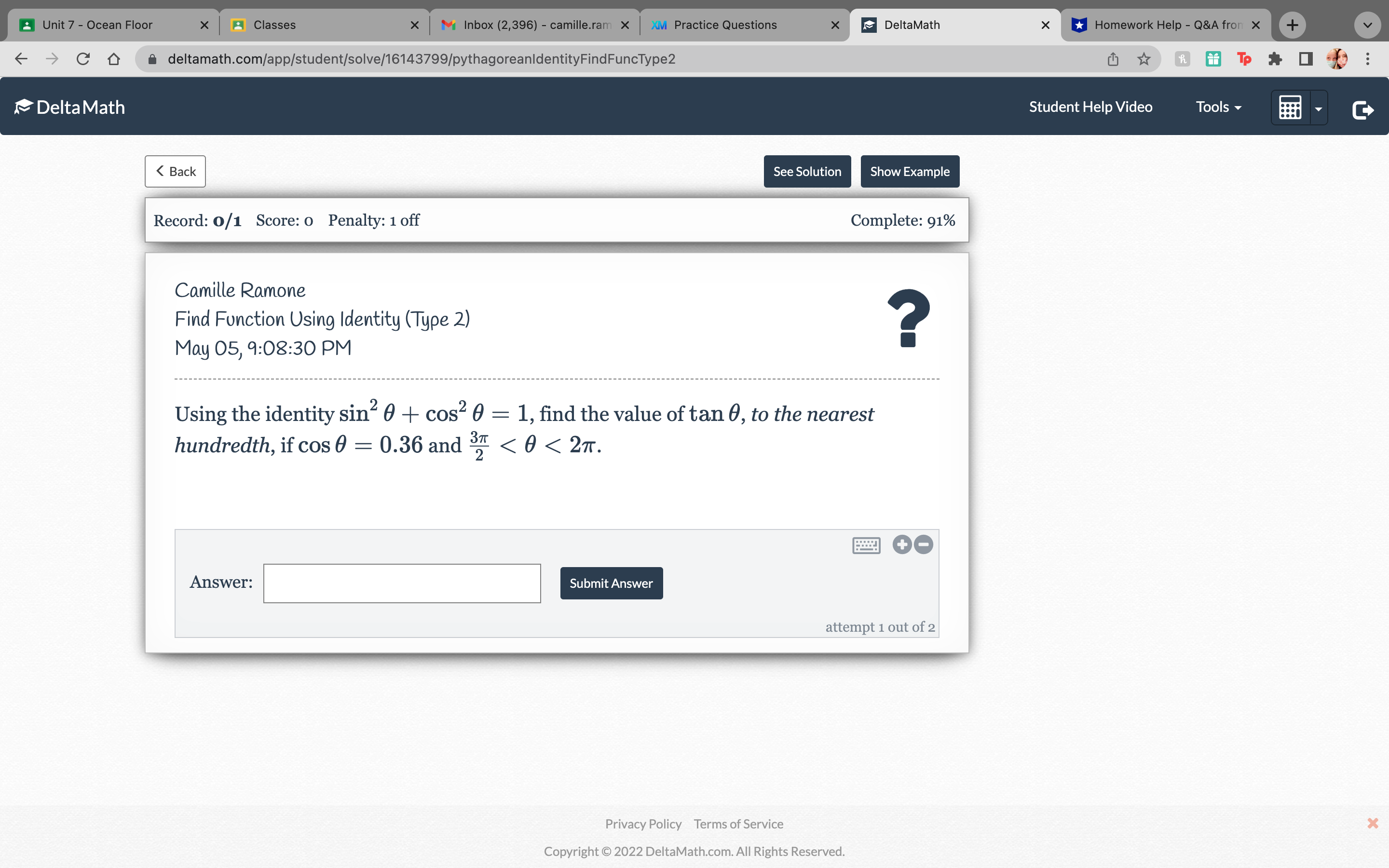 Unit 7 - Ocean Floor X Classes X M Inbox (2,396)