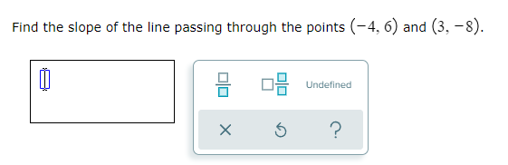 Find the slope of the line passing through the