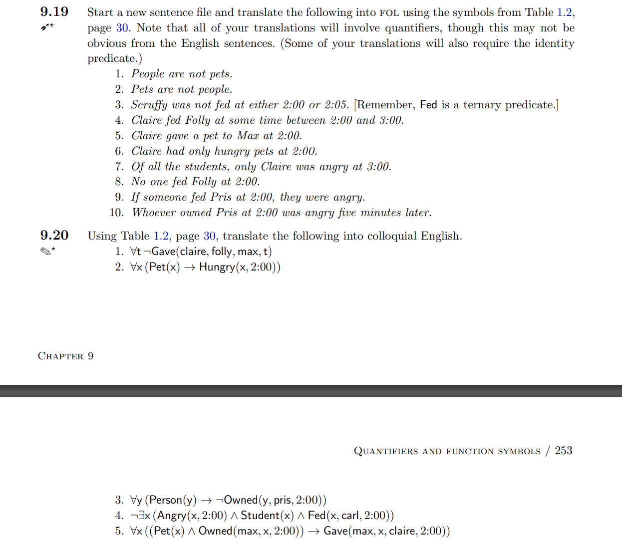 9.19 Start a new sentence file and translate the
