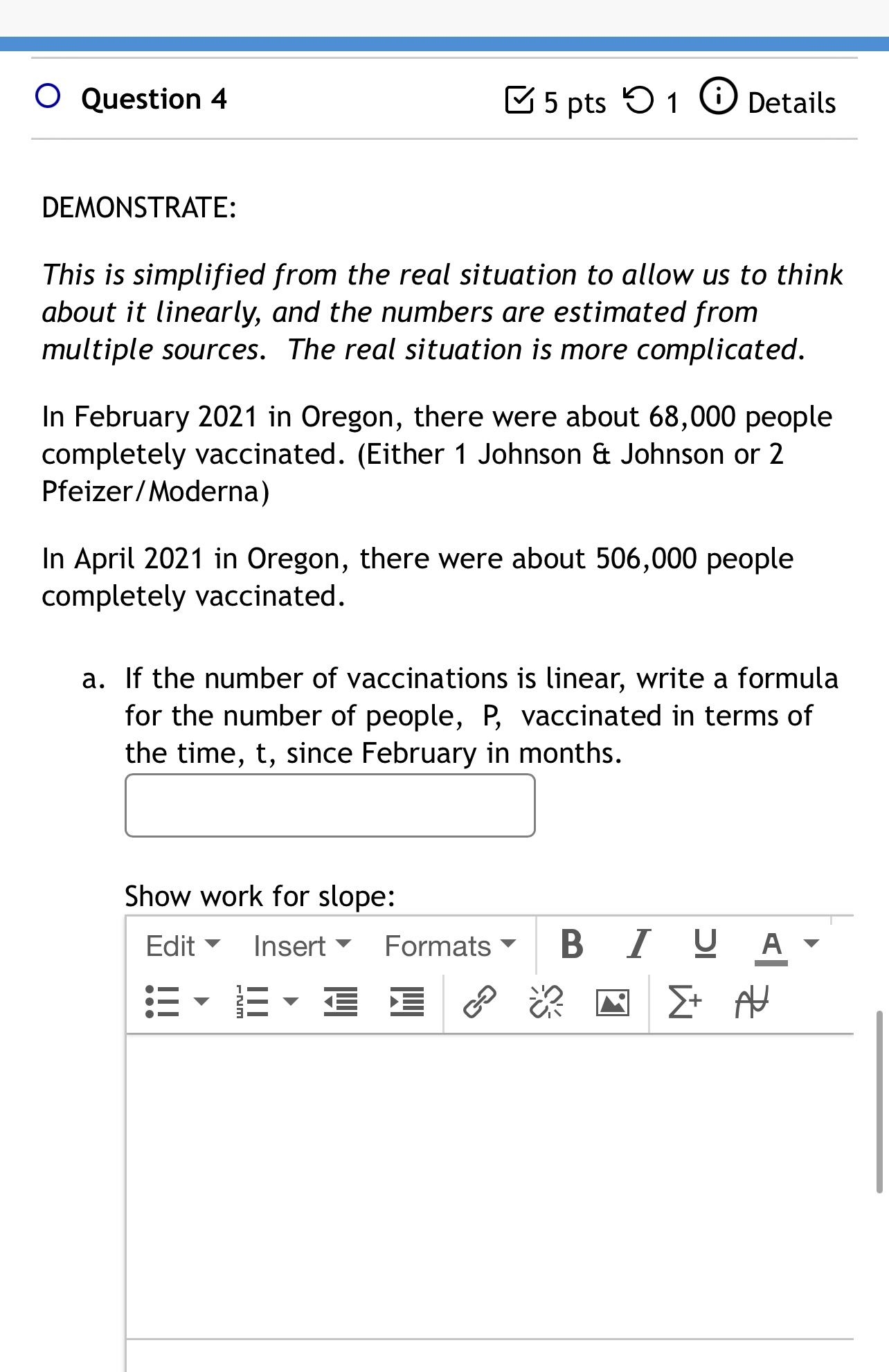 Based on your values above, compute: a. The