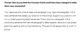 Prompt: How do you think the Fourteen Points