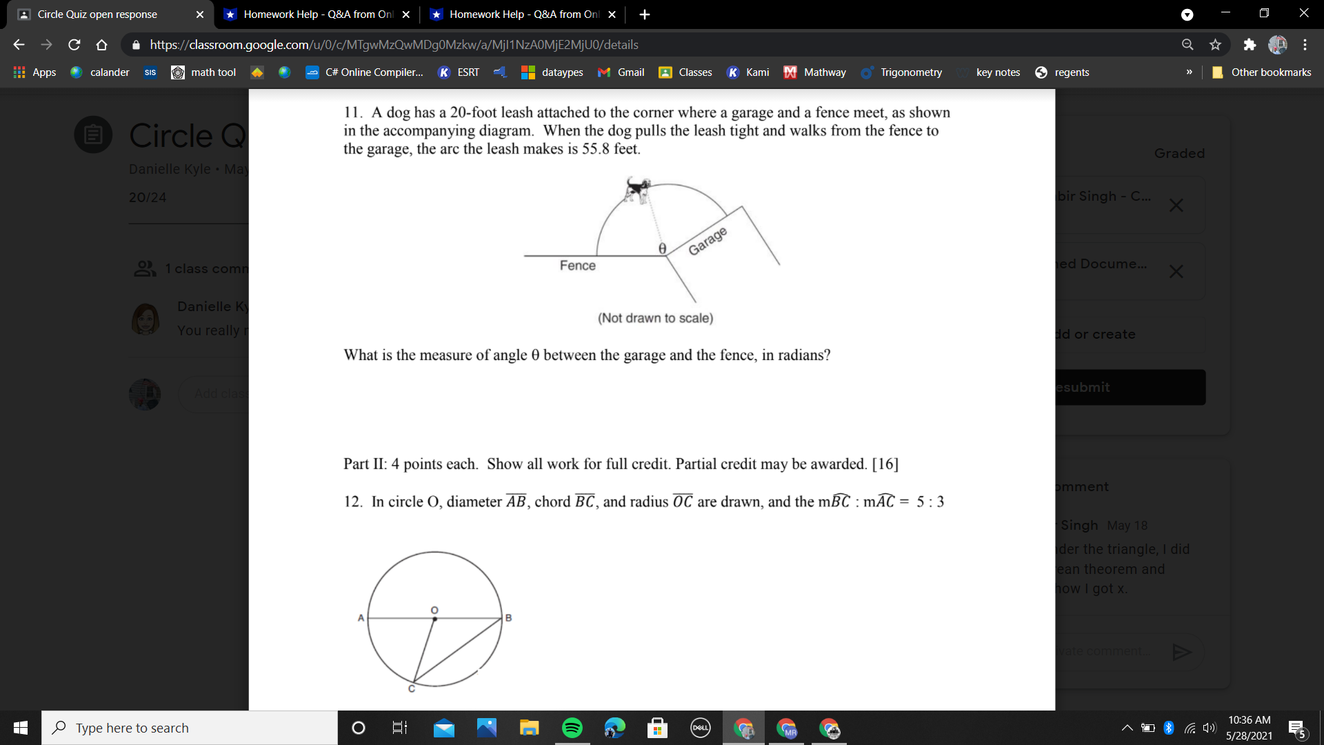 How to solve these problems? Circle Quiz open