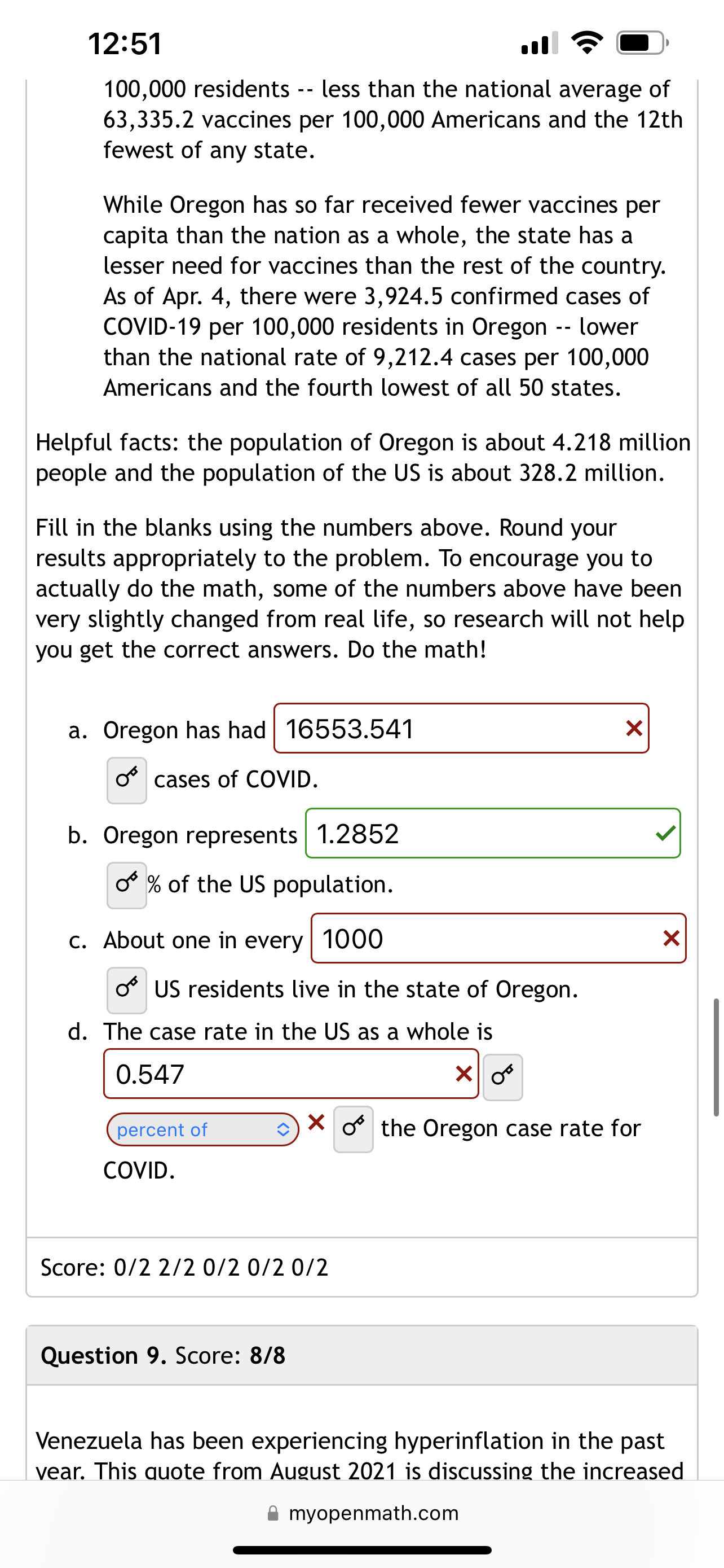 Based on your values above, compute: a. The
